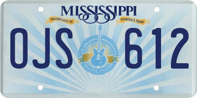 MS license plate OJS612