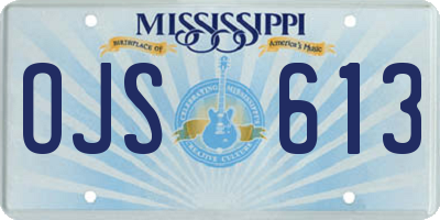 MS license plate OJS613