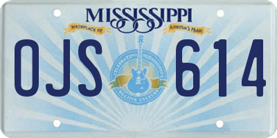 MS license plate OJS614