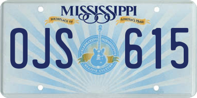 MS license plate OJS615