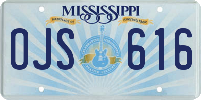 MS license plate OJS616