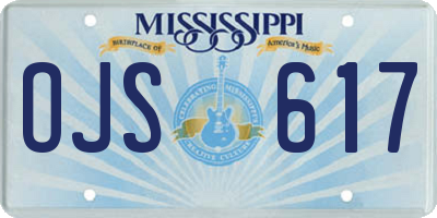 MS license plate OJS617
