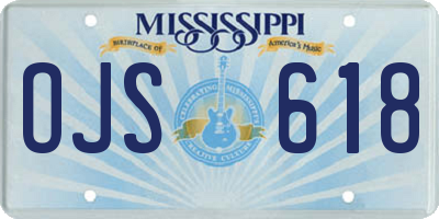 MS license plate OJS618