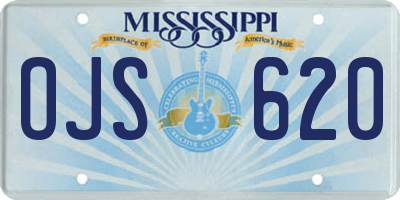 MS license plate OJS620