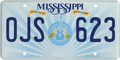 MS license plate OJS623