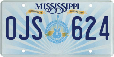 MS license plate OJS624