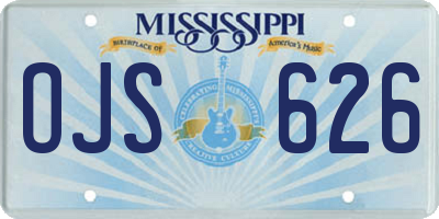 MS license plate OJS626