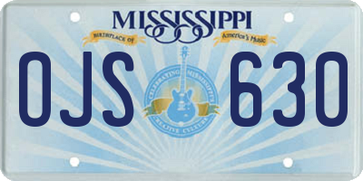 MS license plate OJS630