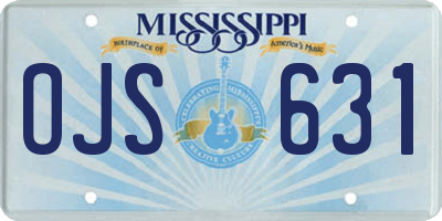 MS license plate OJS631