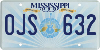 MS license plate OJS632