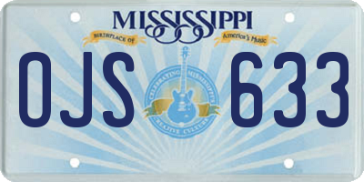 MS license plate OJS633
