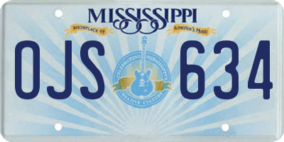 MS license plate OJS634