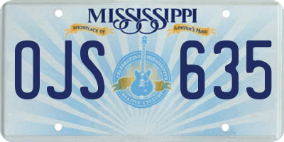 MS license plate OJS635