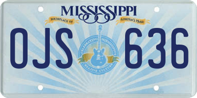 MS license plate OJS636