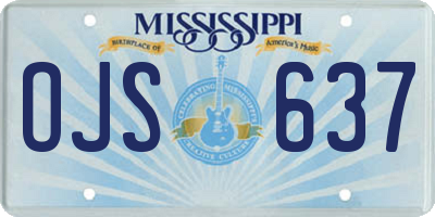 MS license plate OJS637