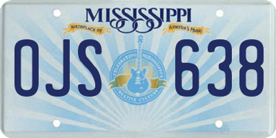 MS license plate OJS638