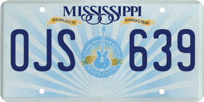 MS license plate OJS639