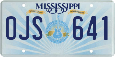 MS license plate OJS641