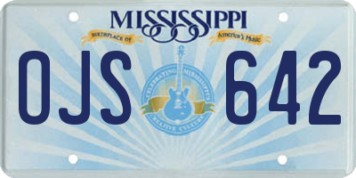 MS license plate OJS642