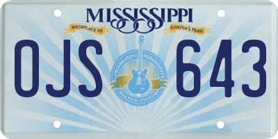 MS license plate OJS643