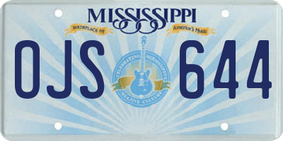 MS license plate OJS644