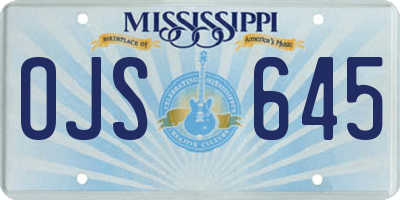 MS license plate OJS645