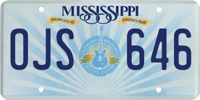MS license plate OJS646