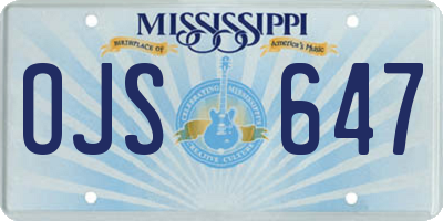 MS license plate OJS647