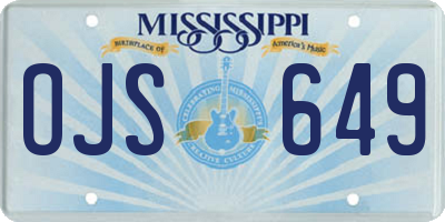MS license plate OJS649