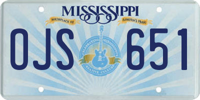 MS license plate OJS651