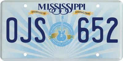 MS license plate OJS652