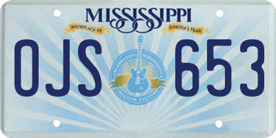 MS license plate OJS653