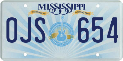 MS license plate OJS654