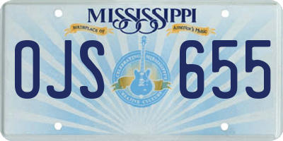 MS license plate OJS655