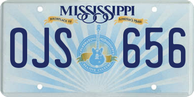 MS license plate OJS656