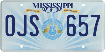 MS license plate OJS657