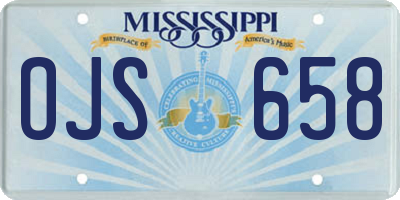 MS license plate OJS658
