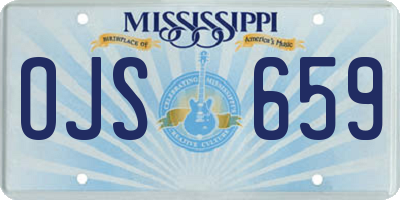 MS license plate OJS659