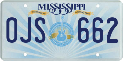 MS license plate OJS662