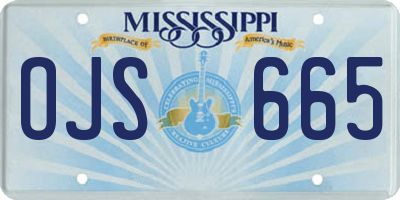 MS license plate OJS665