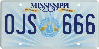 MS license plate OJS666