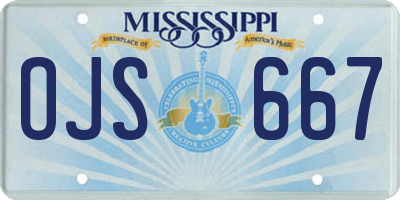 MS license plate OJS667