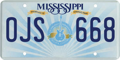 MS license plate OJS668