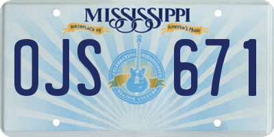 MS license plate OJS671