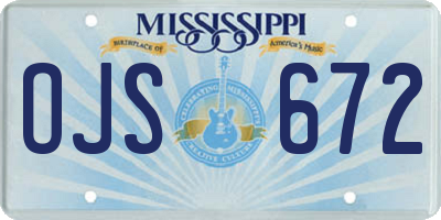 MS license plate OJS672