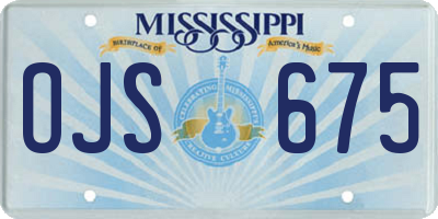 MS license plate OJS675