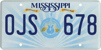 MS license plate OJS678