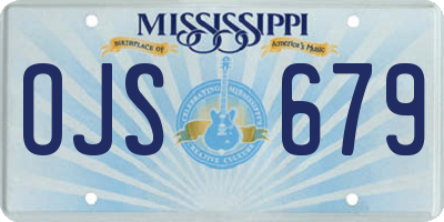 MS license plate OJS679