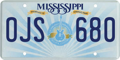 MS license plate OJS680