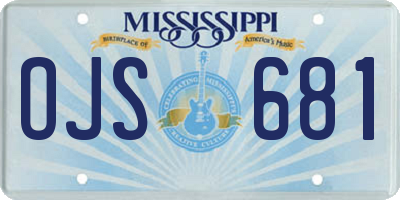 MS license plate OJS681
